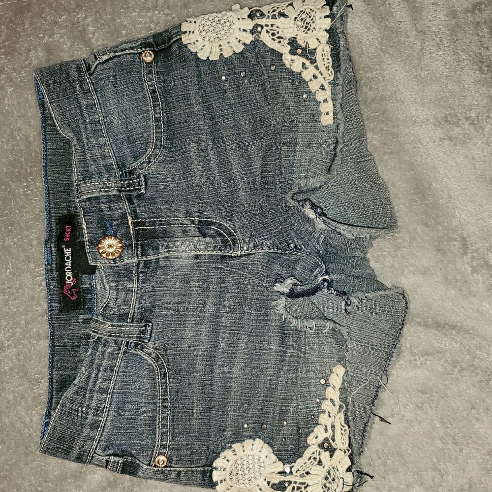 Jean  shorts.